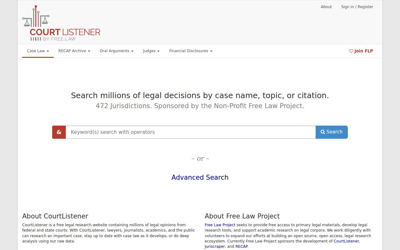 CourtListener RECAP federal record search fallback