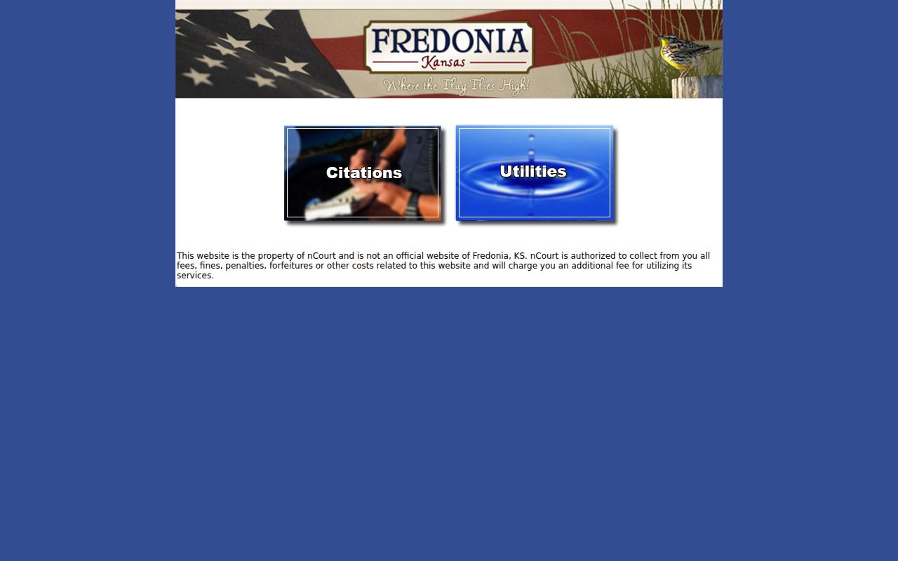 FredoniaTix municipal citation payment entry