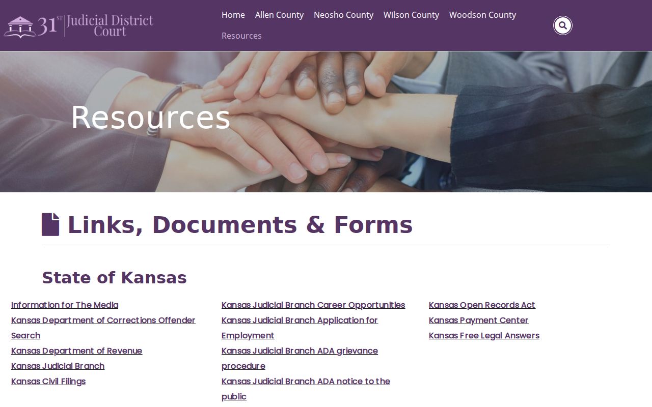 Wilson County court docket district links and forms