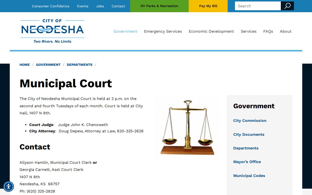 Official Neodesha Municipal Court information