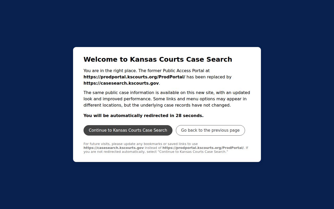 Legacy Kansas public portal formerly used for Wilson County searches